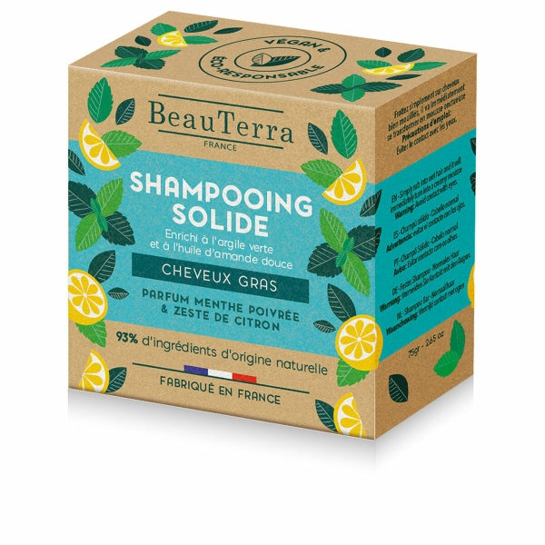 Beauterra Festes Shampoo Minze Zitrone 75 g