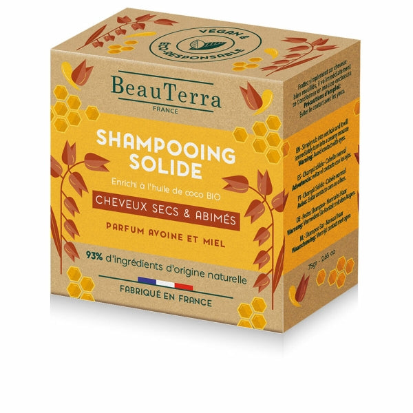 Beauterra Festes Shampoo Honig-Haferflocken 75 g